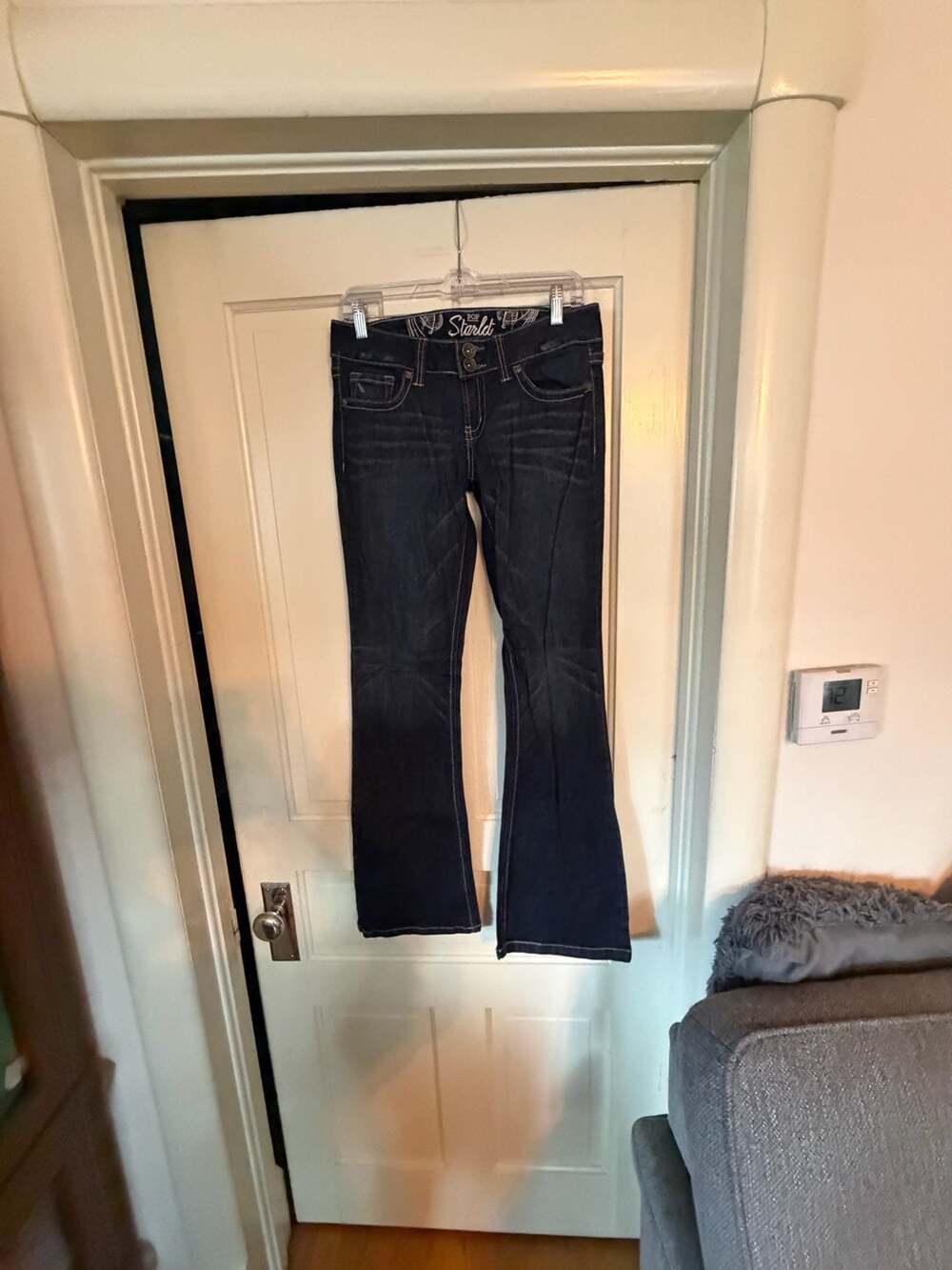 Pop Starlet Flare Jeans Womens Size 8L Dark Wash Stretch Denim